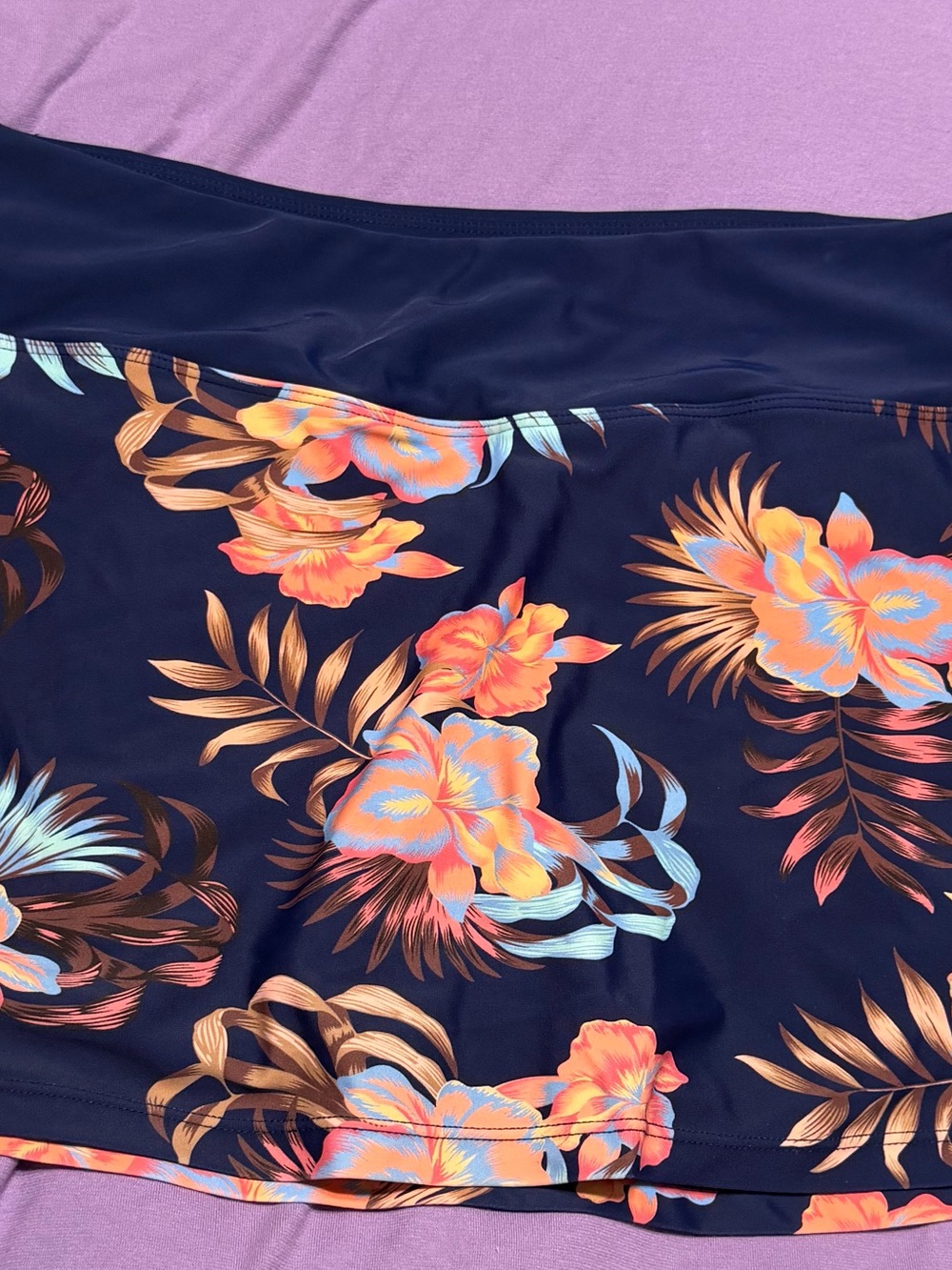 Floral Navy Swim Skirt - Women's